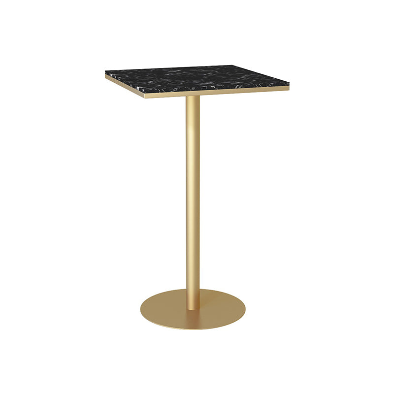 Glam Style Gold Iron Bar Table Marble Top Bistro Table - 21.6"W x 41.3"H