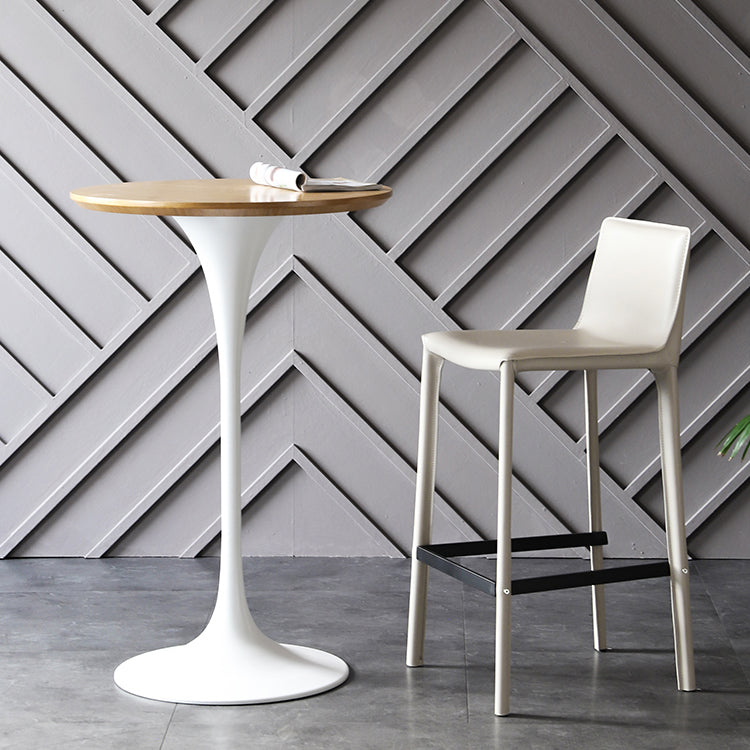 Industrial Metal Bar Table Round Top 41.3"H Pedestal Bistro Table for Cafe and Breakroom
