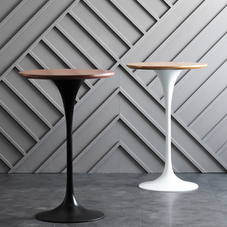 Industrial Metal Bar Table Round Top 41.3"H Pedestal Bistro Table for Cafe and Breakroom