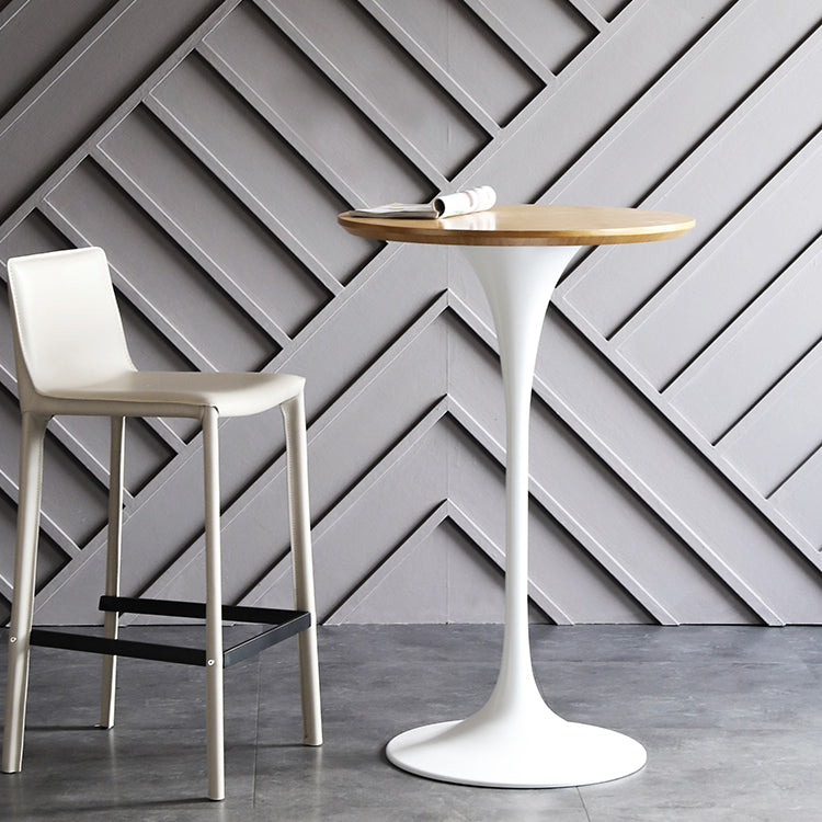 Industrial Metal Bar Table Round Top 41.3"H Pedestal Bistro Table for Cafe and Breakroom