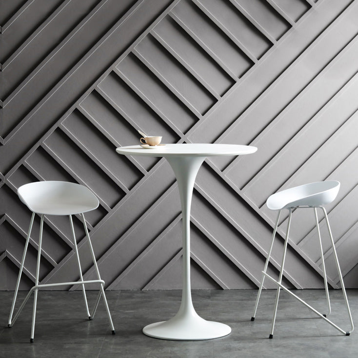 Industrial Metal Bar Table Round Top 41.3"H Pedestal Bistro Table for Cafe and Breakroom
