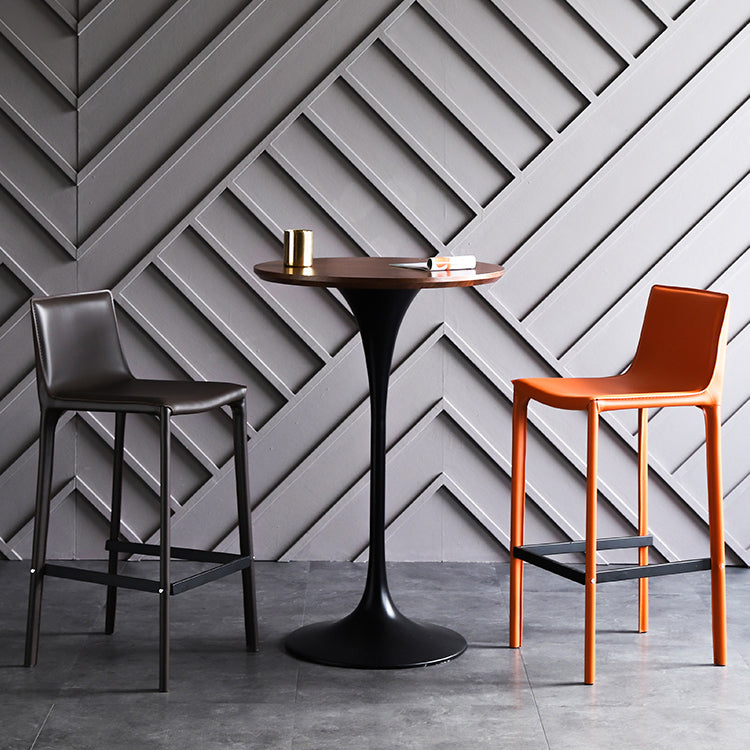 Industrial Metal Bar Table Round Top 41.3"H Pedestal Bistro Table for Cafe and Breakroom