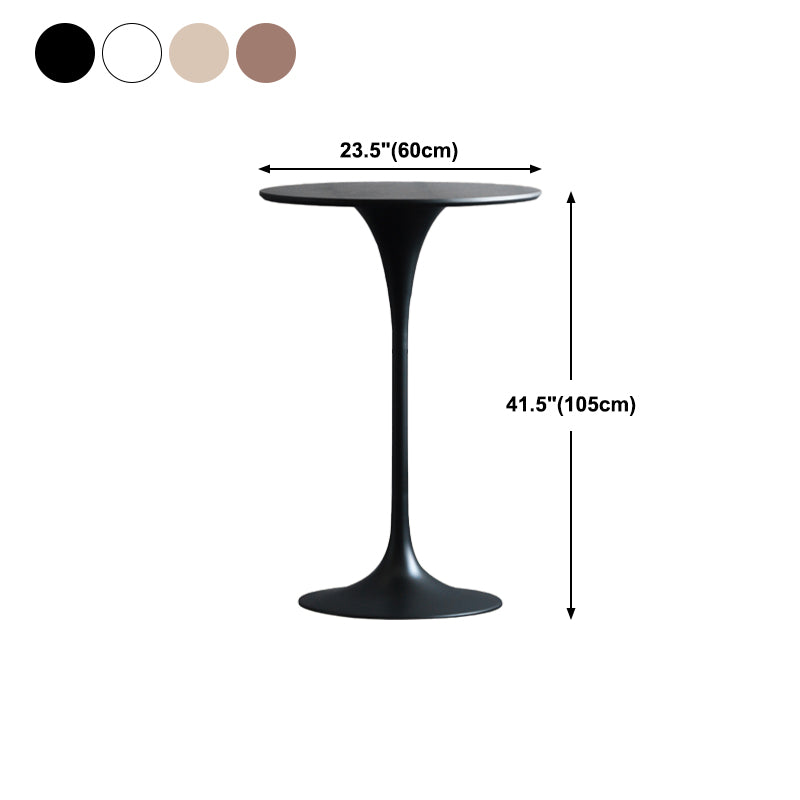 Industrial Metal Bar Table Round Top 41.3"H Pedestal Bistro Table for Cafe and Breakroom