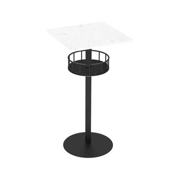 Glam Style Iron Marble Bar Table Indoor Pedestal Bistro Table - 21.6"W x 41.3"H