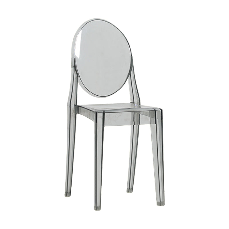 Silla lateral moderna de acrílico para interior y exterior, silla lateral de comedor con respaldo abierto para el hogar