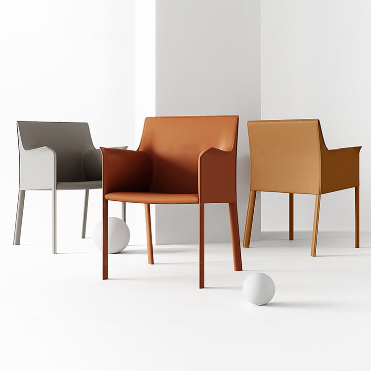 Sillas auxiliares de comedor contemporáneas de metal, silla con respaldo sólido y brazo (juego de 2)