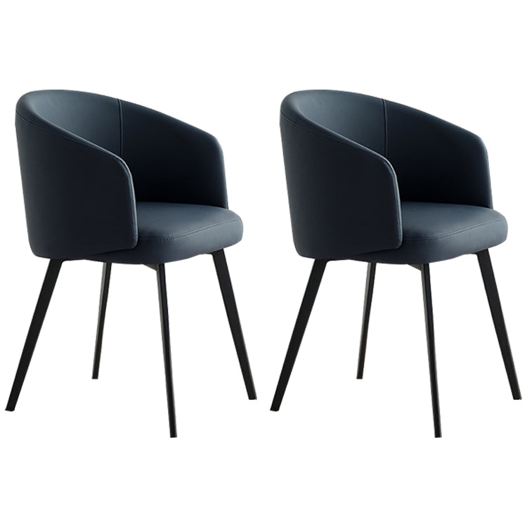 Sillón de cuero contemporáneo con acabado mate, respaldo sólido, silla de comedor