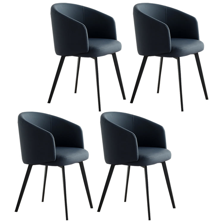 Sillón de cuero contemporáneo con acabado mate, respaldo sólido, silla de comedor