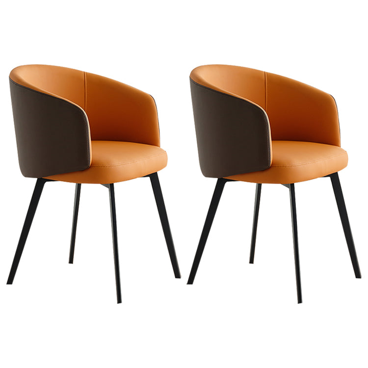 Sillón de cuero contemporáneo con acabado mate, respaldo sólido, silla de comedor