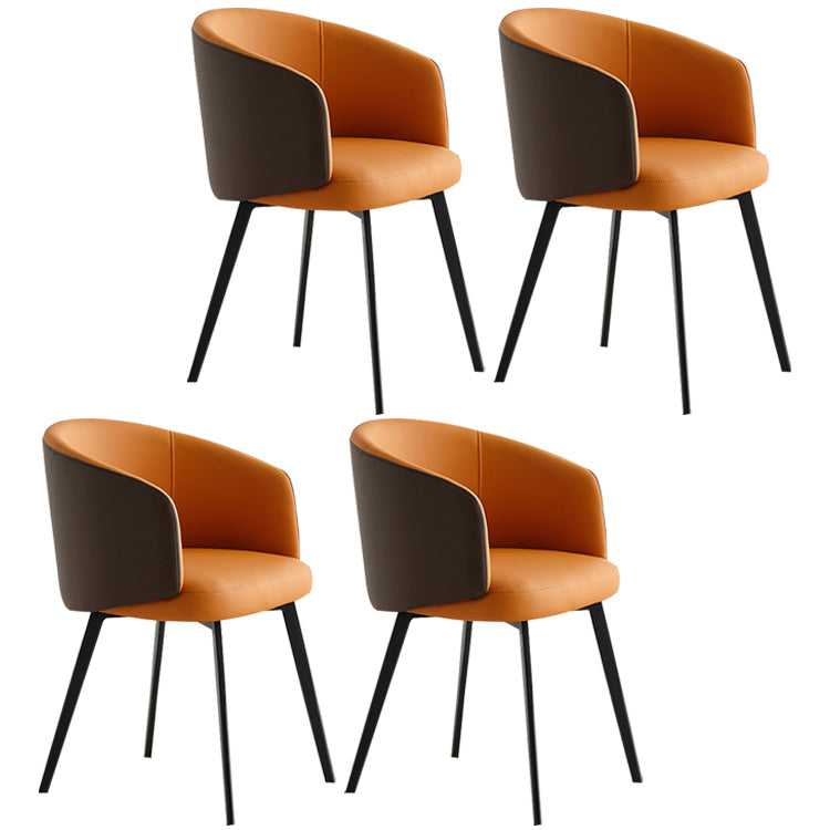 Sillón de cuero contemporáneo con acabado mate, respaldo sólido, silla de comedor