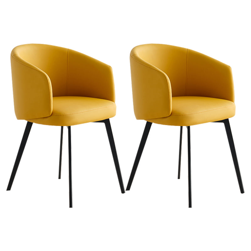 Sillón de cuero contemporáneo con acabado mate, respaldo sólido, silla de comedor