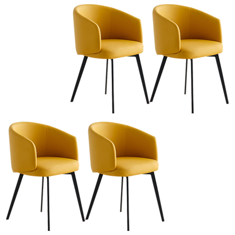 Sillón de cuero contemporáneo con acabado mate, respaldo sólido, silla de comedor