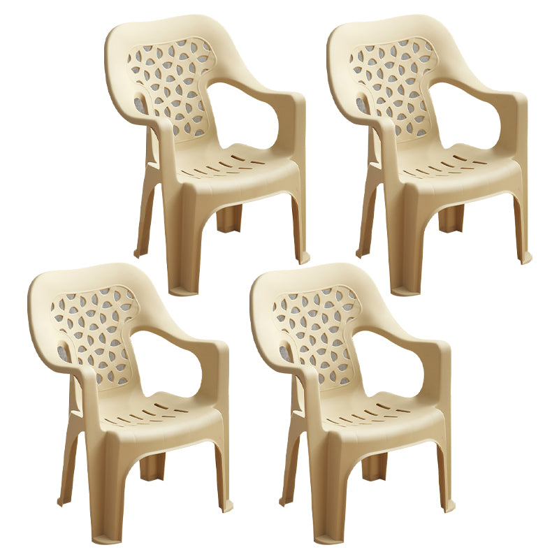 Indoor Modern Dining Armchair Stackable Home Plastic Dining Arm Chairs