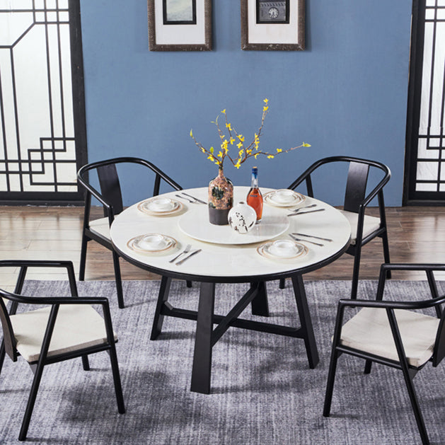 Silla de comedor de madera para el hogar tradicional, silla lateral de comedor con respaldo abierto y brazo