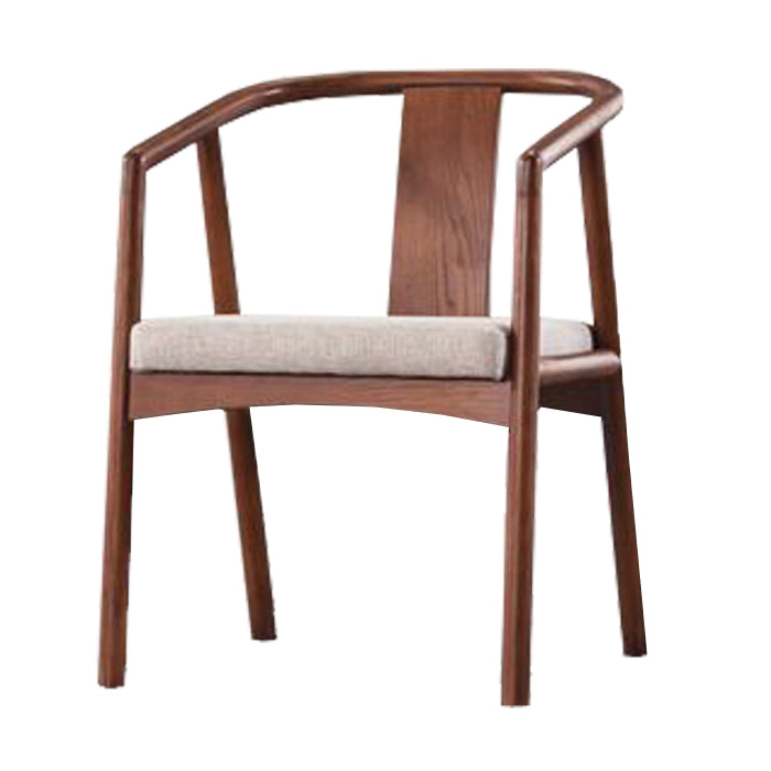 Traditional Home Wood Dining Chair Open Back Dining Side Chair with Arm