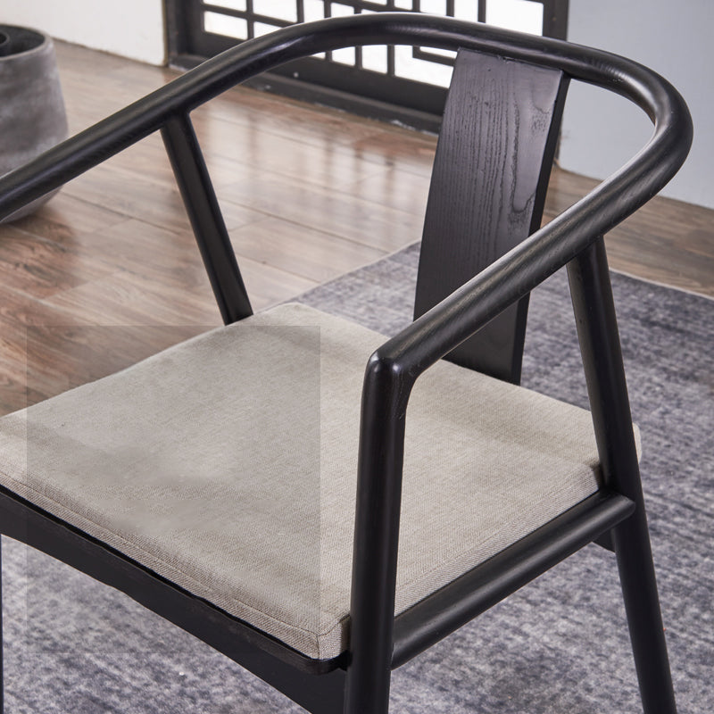 Silla de comedor de madera para el hogar tradicional, silla lateral de comedor con respaldo abierto y brazo