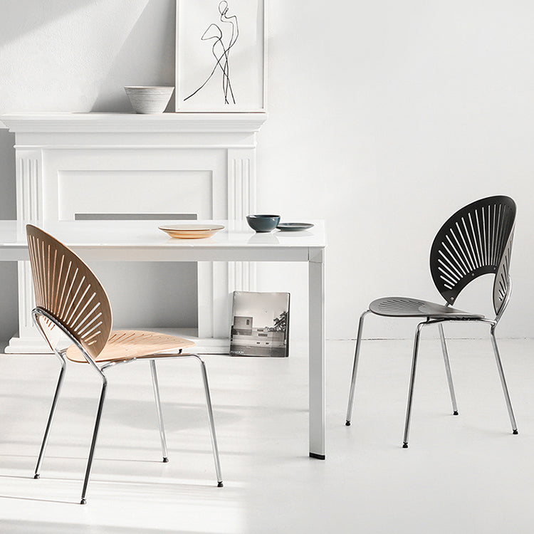 Chaise moderne en métal d'intérieur et d'extérieur, empilable, sans accoudoirs, à dossier ouvert, pour salle à manger