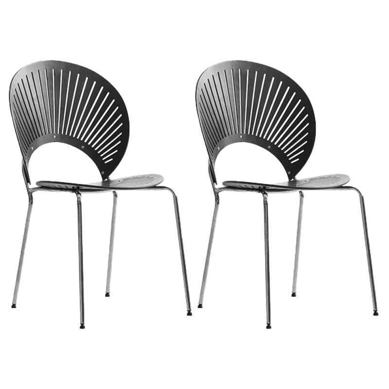 Chaise moderne en métal d'intérieur et d'extérieur, empilable, sans accoudoirs, à dossier ouvert, pour salle à manger