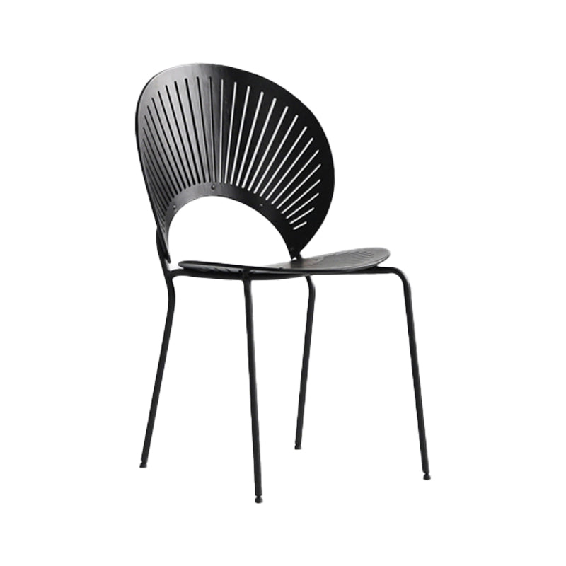 Chaise moderne en métal d'intérieur et d'extérieur, empilable, sans accoudoirs, à dossier ouvert, pour salle à manger