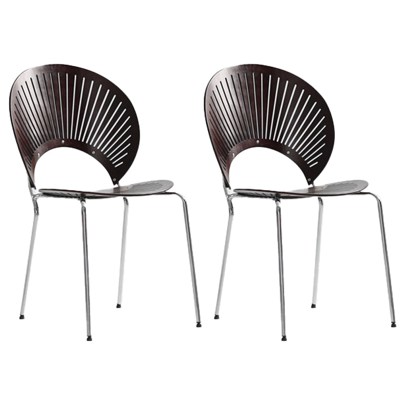 Chaise moderne en métal d'intérieur et d'extérieur, empilable, sans accoudoirs, à dossier ouvert, pour salle à manger