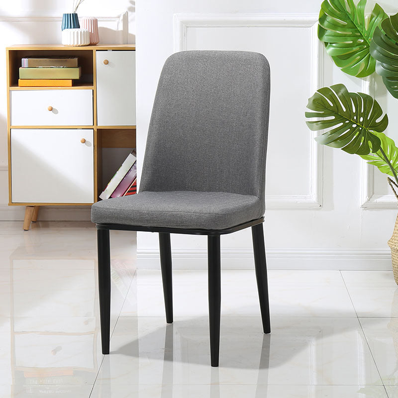 Chaise d'intérieur scandinave avec dossier Parsons rembourré en métal, chaise de salle à manger