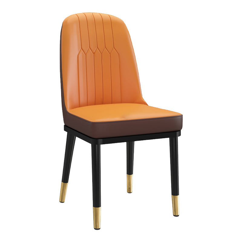 Chaise d'intérieur scandinave avec dossier Parsons rembourré en métal, chaise de salle à manger