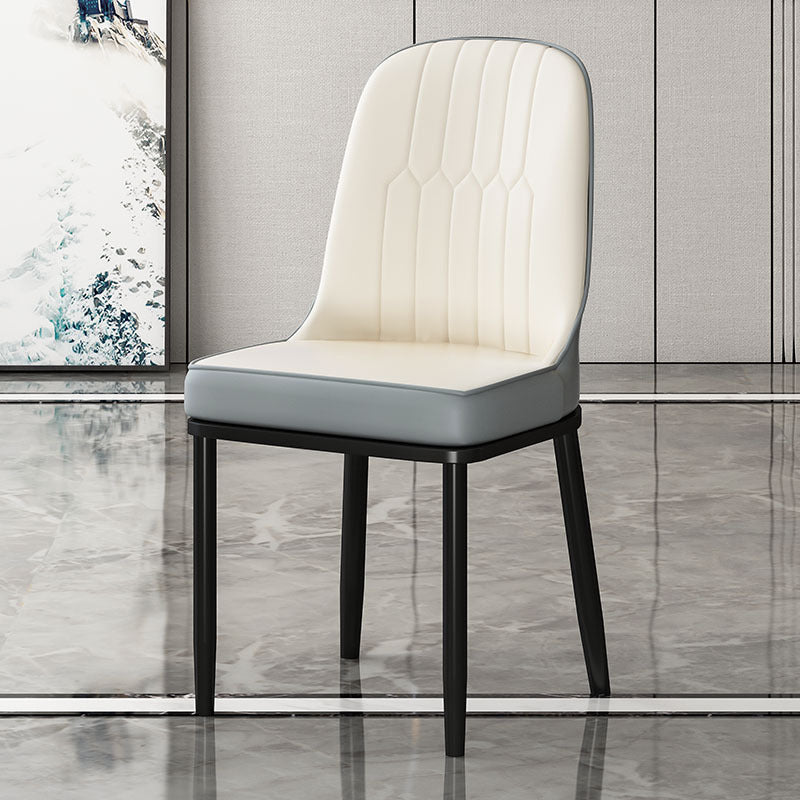 Chaise d'intérieur scandinave avec dossier Parsons rembourré en métal, chaise de salle à manger