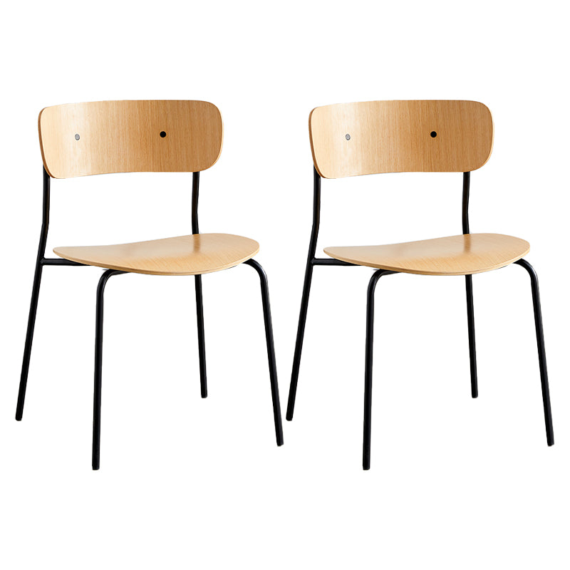 Metal Modern Indoor-Outdoor Dining Chair Armless Open Back Dining Side Chair