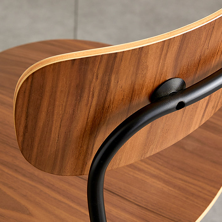 Silla de comedor interior y exterior moderna de metal, silla lateral de comedor con respaldo abierto sin brazos