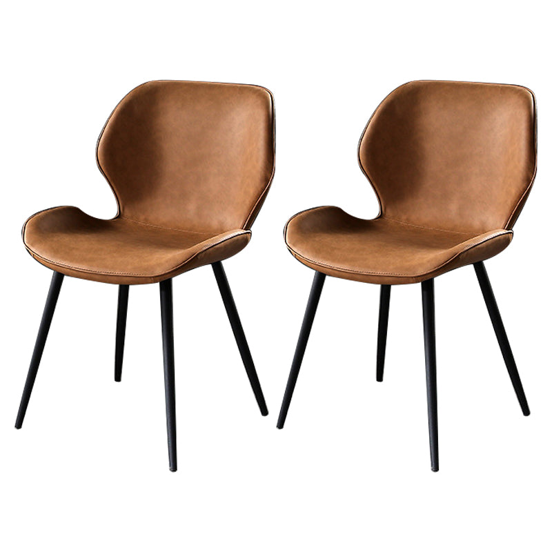 Contemporary Indoor Side Chair Upholstered Wingback Metal Dining Room Chair