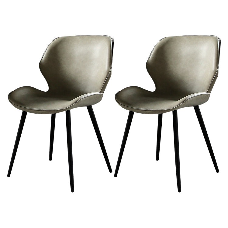 Contemporary Indoor Side Chair Upholstered Wingback Metal Dining Room Chair