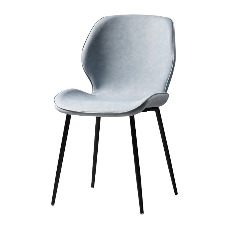 Silla lateral interior contemporánea tapizada Wingback Silla de comedor de metal