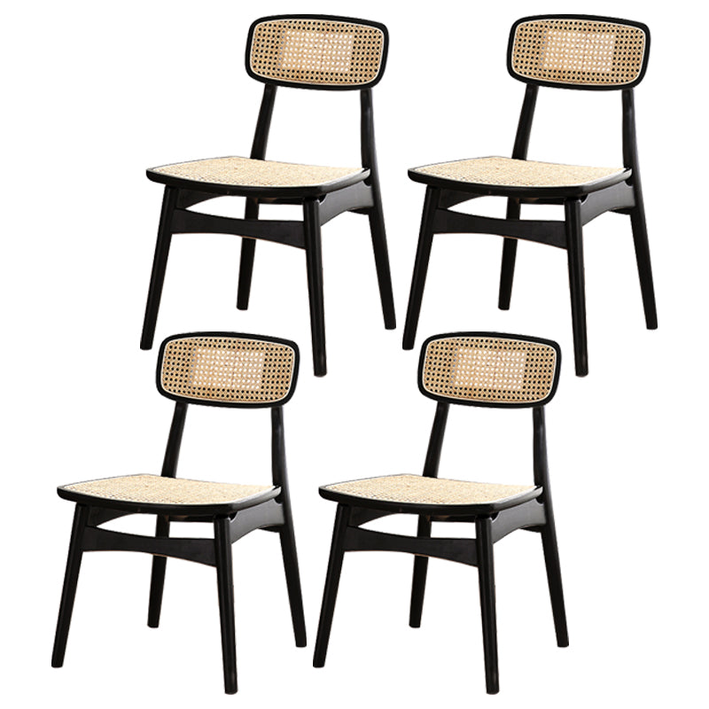 Sillas de comedor estilo moderno Sillas sin brazos con respaldo abierto y patas de madera