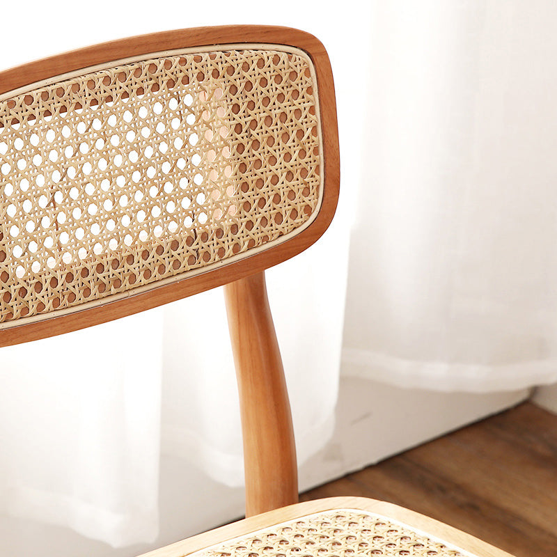 Sillas de comedor estilo moderno Sillas sin brazos con respaldo abierto y patas de madera