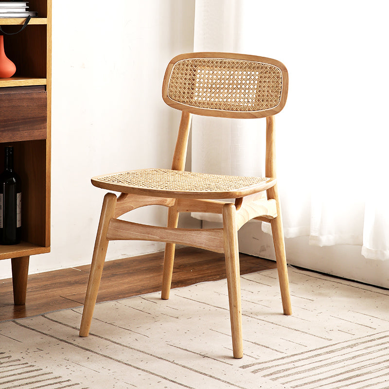 Contemporary Style Dining Chairs Armless Open Back Chairs with Wooden Legs