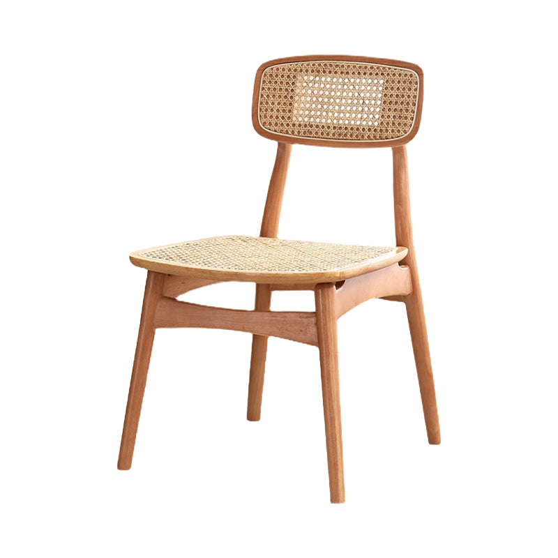 Sillas de comedor estilo moderno Sillas sin brazos con respaldo abierto y patas de madera