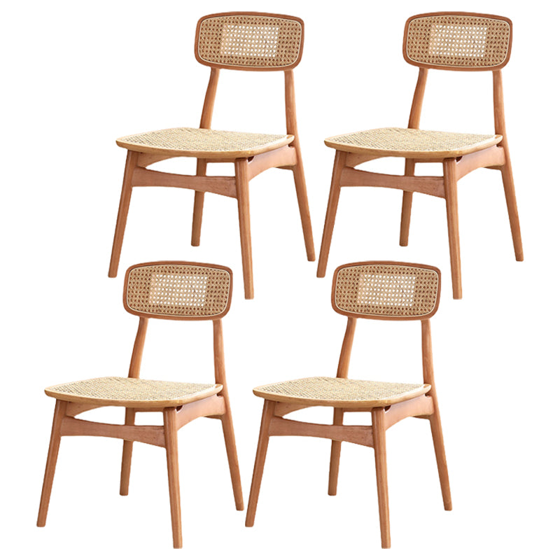 Sillas de comedor estilo moderno Sillas sin brazos con respaldo abierto y patas de madera