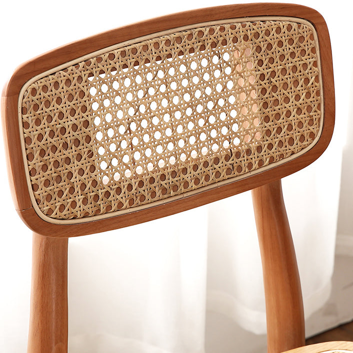Sillas de comedor estilo moderno Sillas sin brazos con respaldo abierto y patas de madera