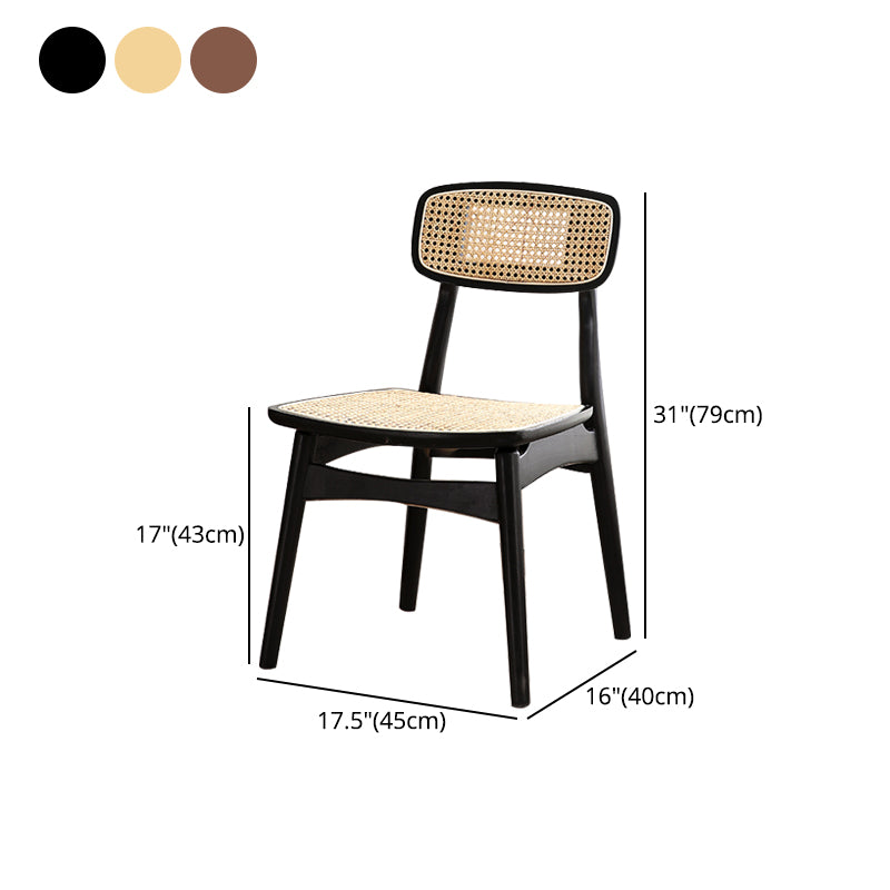 Sillas de comedor estilo moderno Sillas sin brazos con respaldo abierto y patas de madera