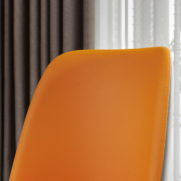 Glam faux lederen eetkamerstoel armloze metalen eetkamerstoelen voor thuisgebruik