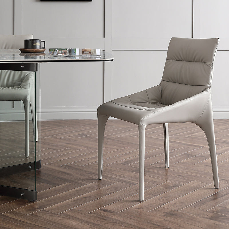 Contemporary Style Dining Chairs Armless Chairs for Kitchen with Metal Legs
