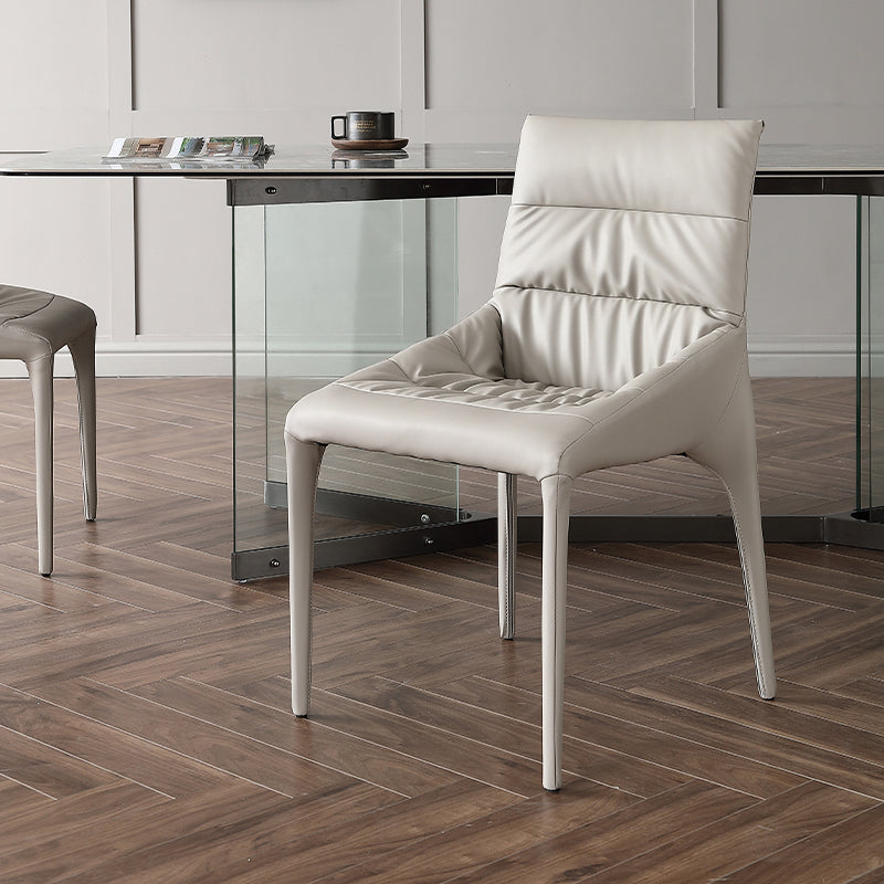 Contemporary Style Dining Chairs Armless Chairs for Kitchen with Metal Legs
