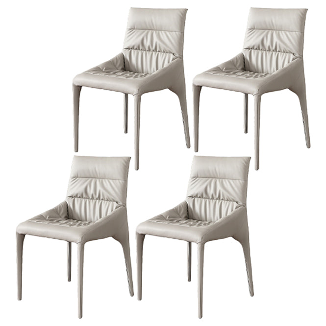 Sillas de comedor estilo moderno Sillas sin brazos para cocina con patas de metal