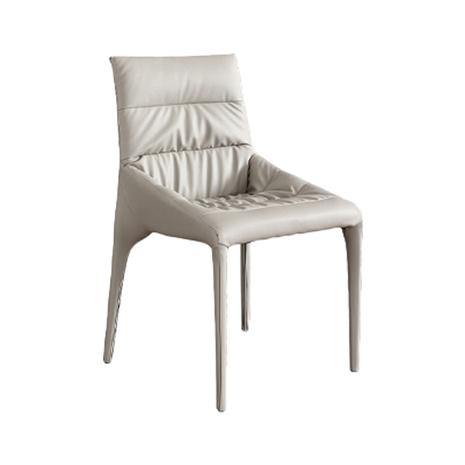 Sillas de comedor estilo moderno Sillas sin brazos para cocina con patas de metal