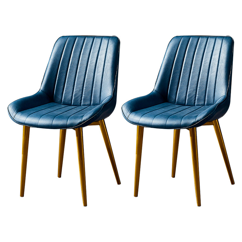 Eigentijdse stijl eetstoelen armloze zijstoel voor keuken met metalen benen