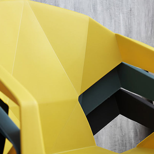 Silla de comedor de plástico de estilo contemporáneo, sillas laterales apilables con brazo de comedor para cocina