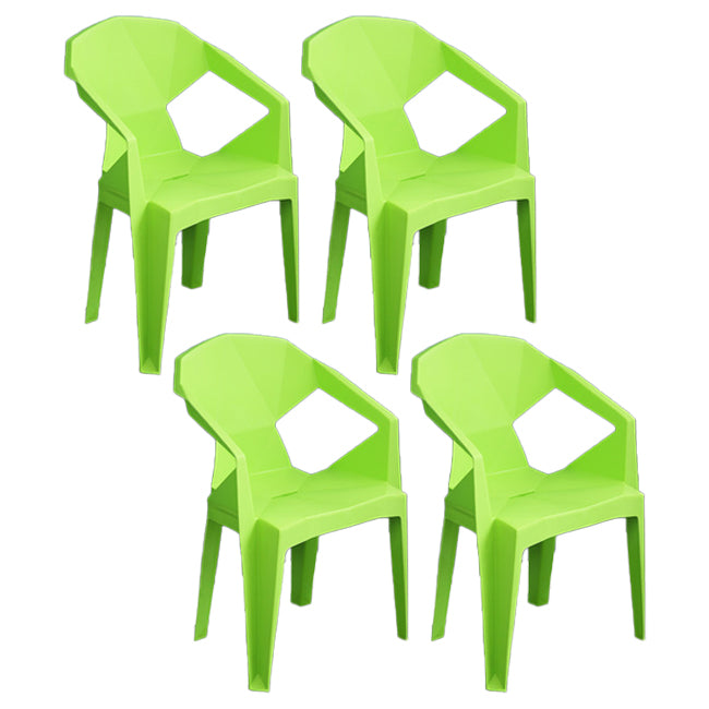 Contemporary Style Plastic Dining Chair Dining Arm Stackable Side Chairs for Kitchen