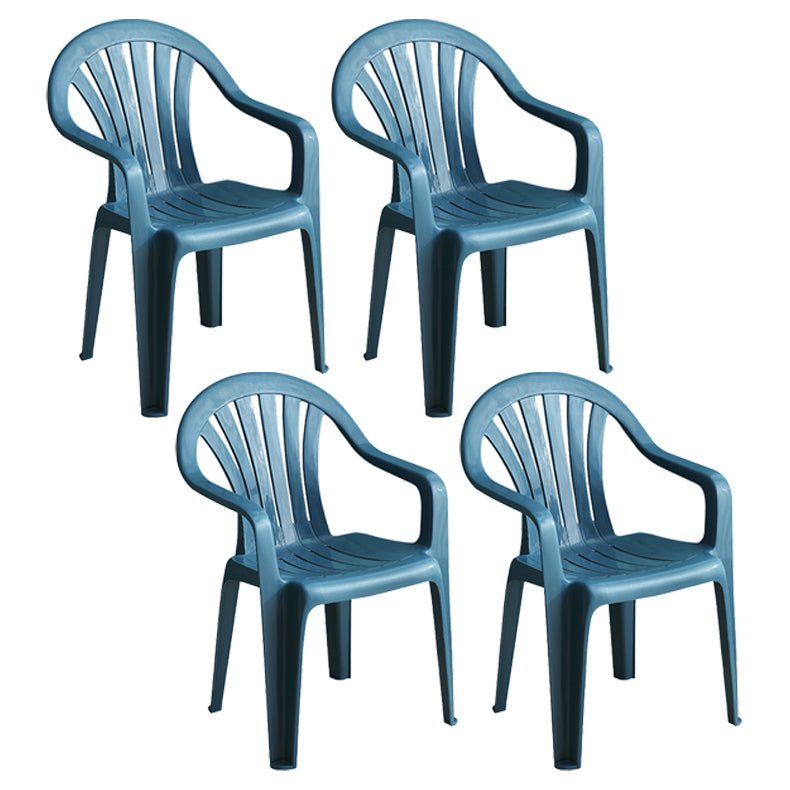 Contemporary Style Plastic Dining Chair Dining Arm Stackable Side Chair for Kitchen