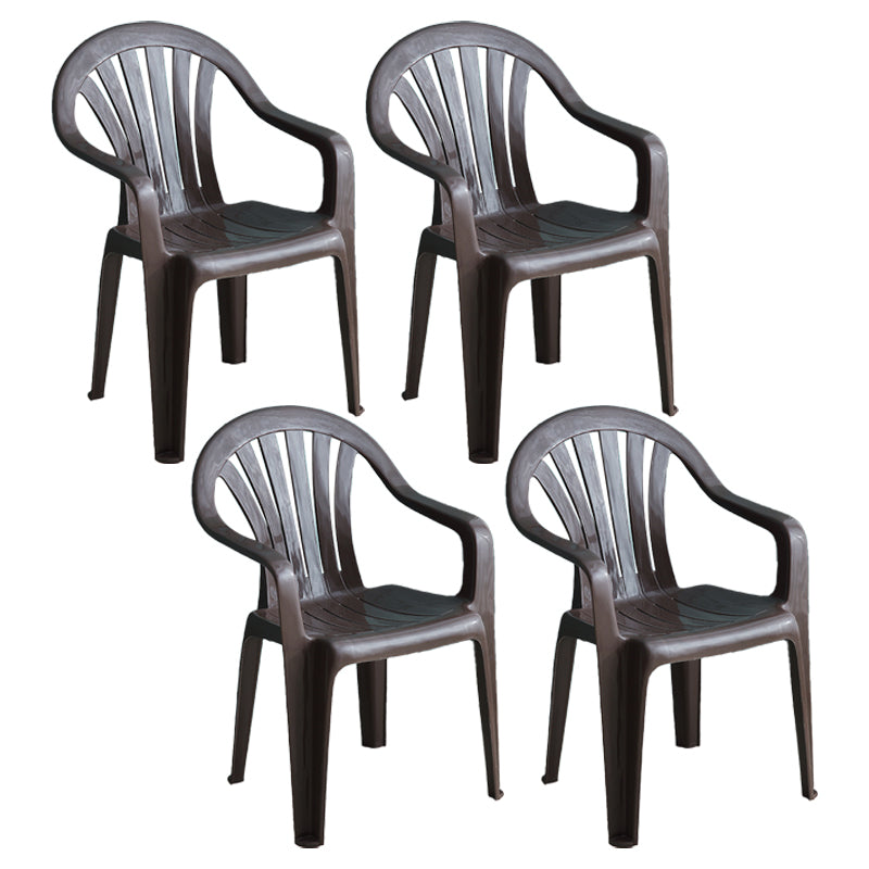 Contemporary Style Plastic Dining Chair Dining Arm Stackable Side Chair for Kitchen