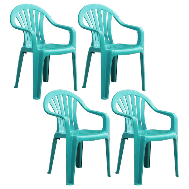 Contemporary Style Plastic Dining Chair Dining Arm Stackable Side Chair for Kitchen